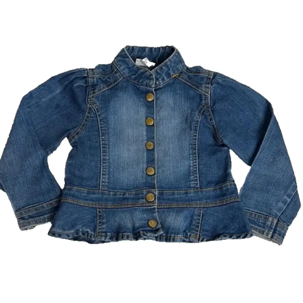 Little Maven by Tori Spelling Mandarin Collar Denim Blue Jean Jacket - Size 4Y